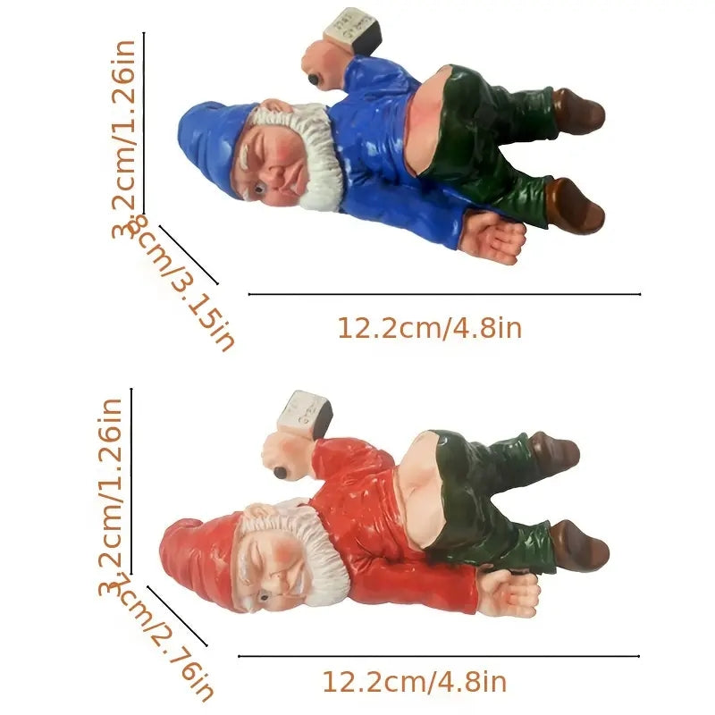 Funny Drunk Outdoor Statue - Naughty Gnome Figurine