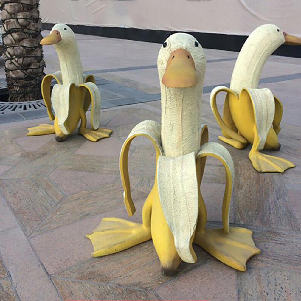 Banana Duck Whimsical Garden Sculpture