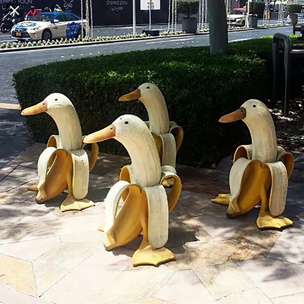 Banana Duck Whimsical Garden Sculpture