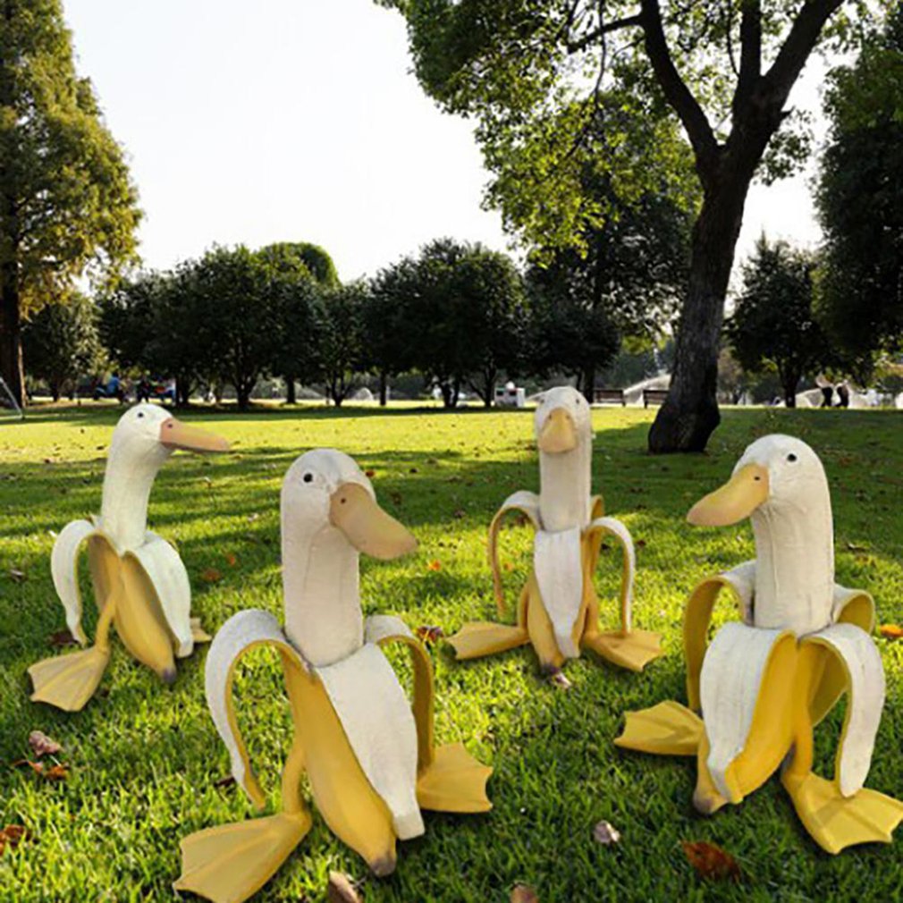 Banana Duck Whimsical Garden Sculpture