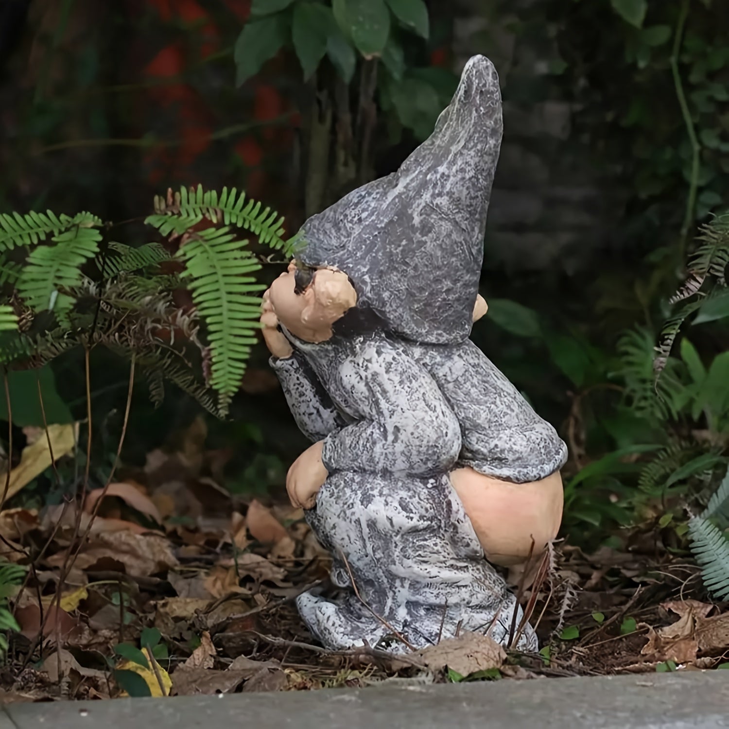 Cheeky Garden Gnome Lawn Statue