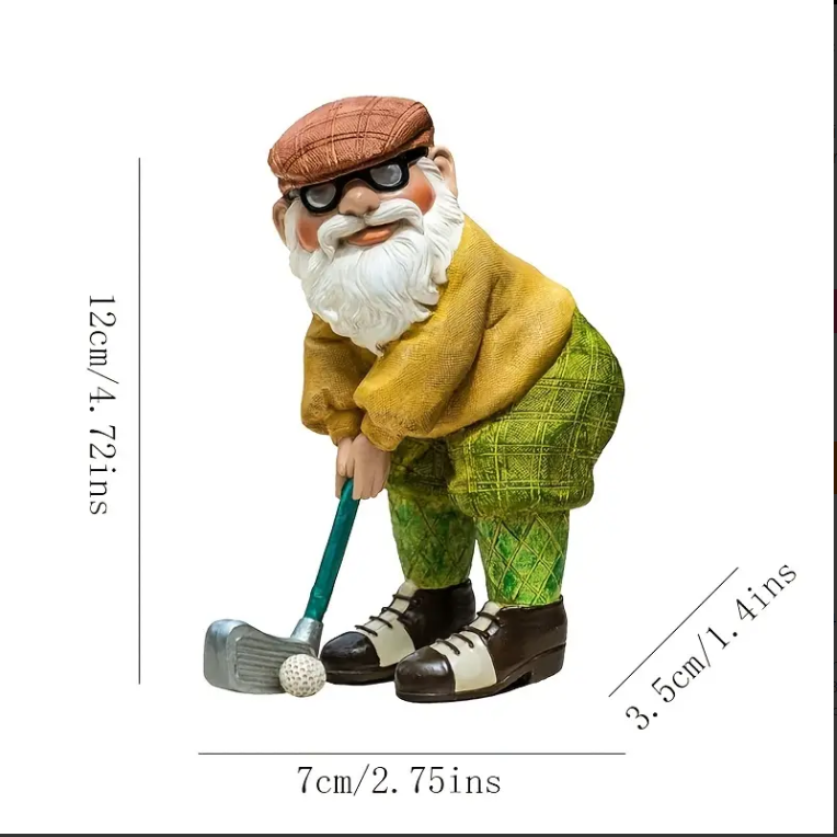 1pc Golf Gnome Garden Statue for Year-Round Decor